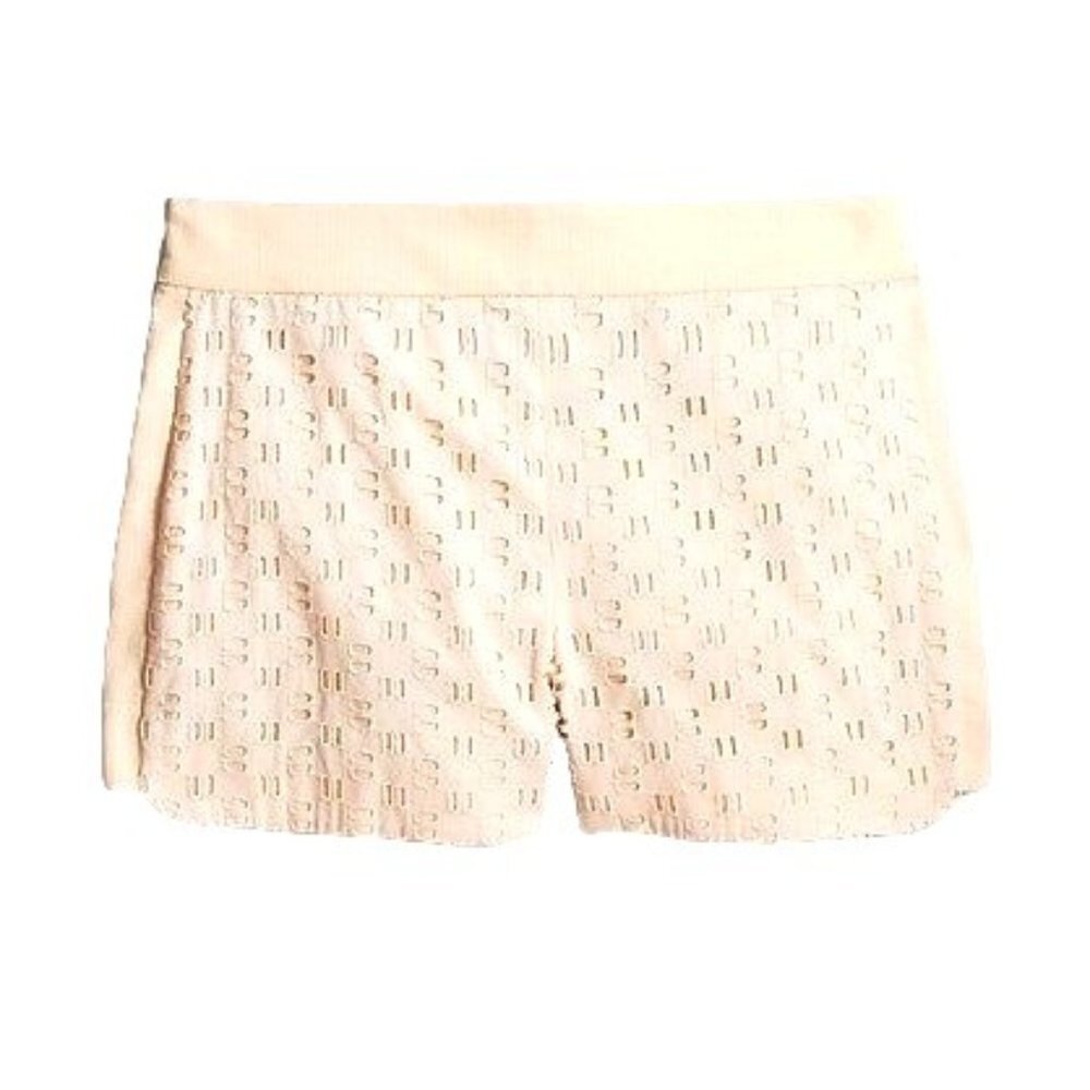 (5 for $25) J.Crew Eyelet and Basket-weave Short in Pale Puff size 6‎